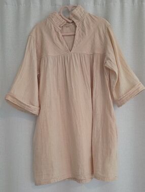 Mabo Kids Muslin Gauze Dress Organic Cotton Peach Pink 8/9